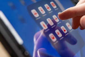 Selecting apps on a tablet